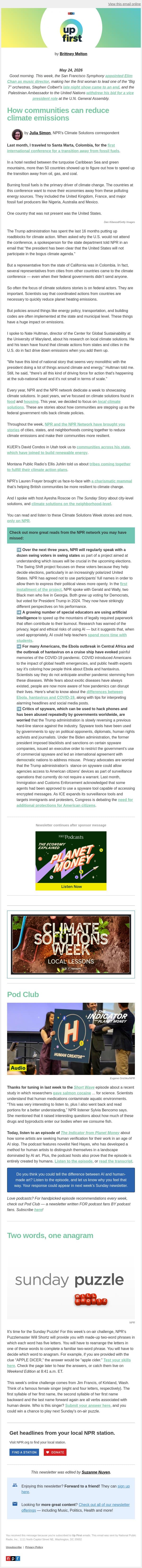 Local communities have real solutions to climate change email from NPR screenshot