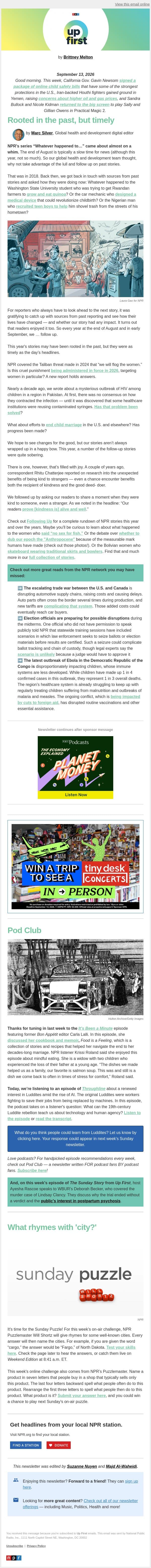 An end-of-summer tradition: NPR revisits past stories to see what happened next email from NPR screenshot