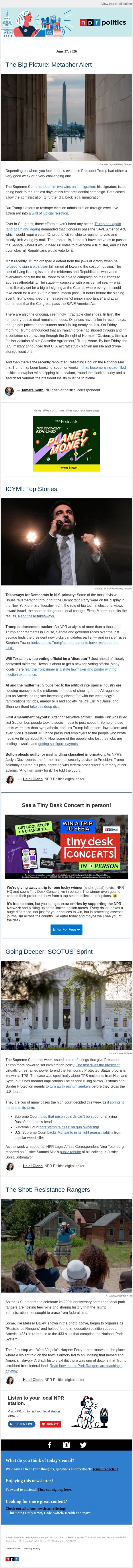 Metaphor Alert email from NPR screenshot