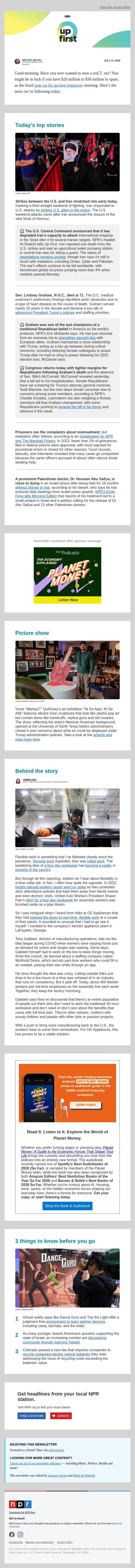 The U.S.-Iran ceasefire grows more distant. And, Congress faces a consequential week email from NPR screenshot