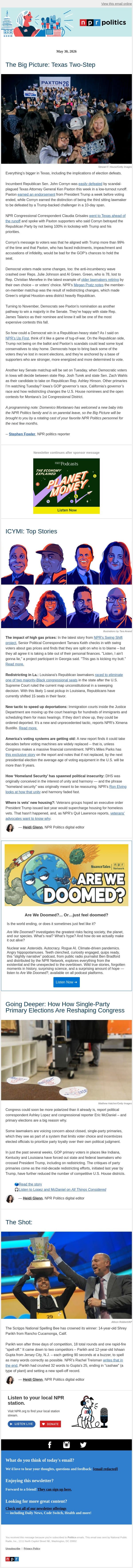 Texas Two-Step email from NPR screenshot