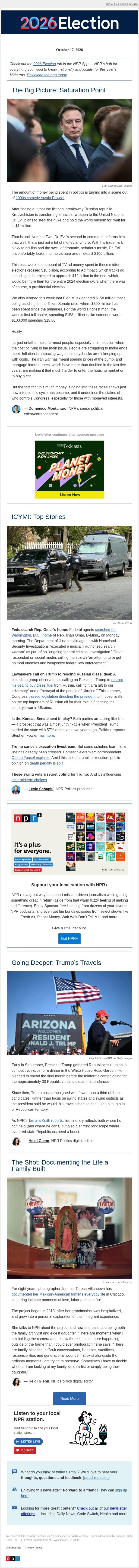 Campaign spending has gone to another stratosphere email from NPR screenshot