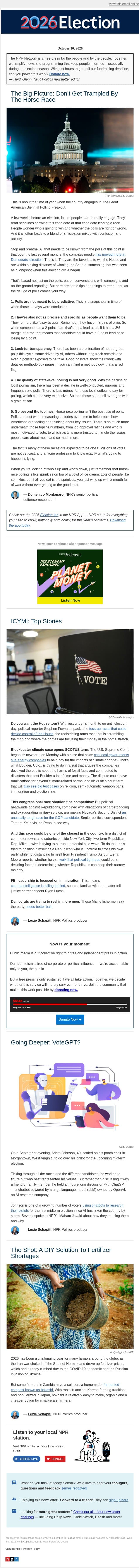 Can we trust the polls? email from NPR screenshot