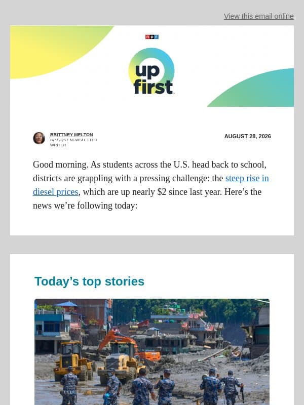 90 Americans among the missing after deadly floods in Nepal and Tibet. And, Fed chairman to give key speech today in Wyoming email from NPR