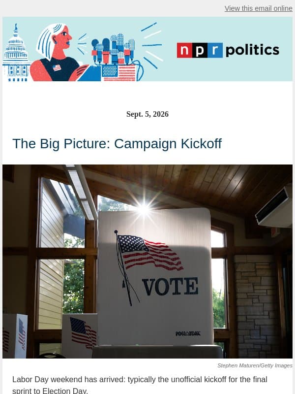 Off To The Races email from NPR