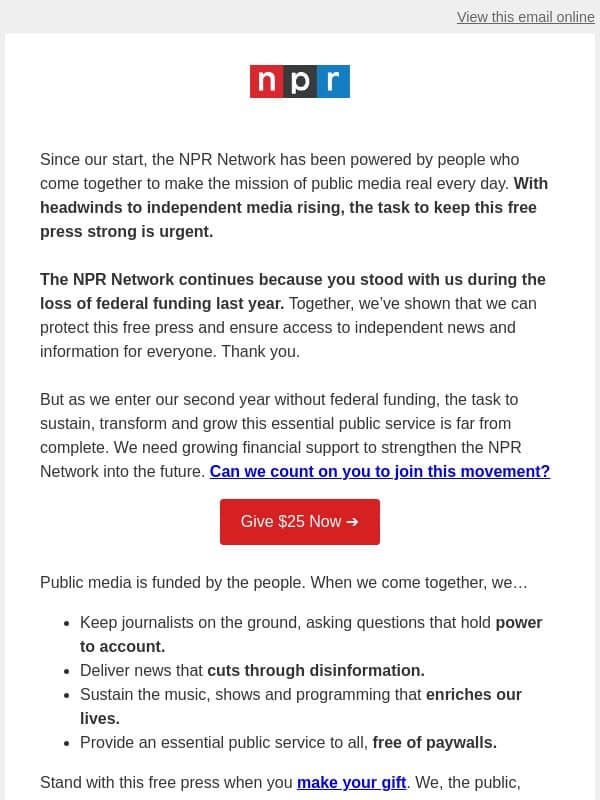 Now is the moment to protect this free press email from NPR