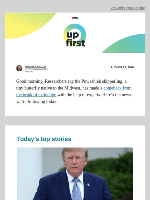 What Trump’s new economic threats against Iran mean. And, Trump’s ballroom heads to the Supreme Court email from NPR