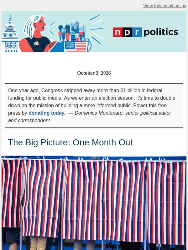 The 2026 midterms are tipping in Democrats' favor email from NPR