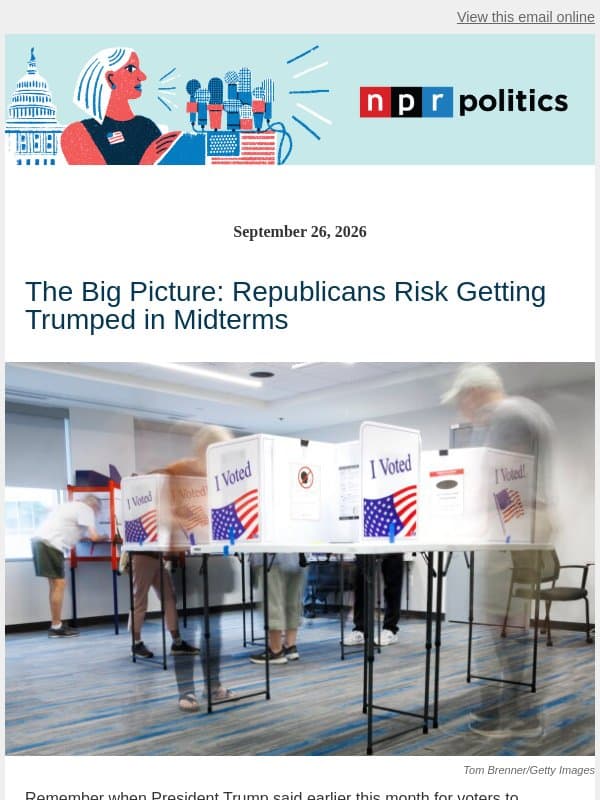 Republicans Risk Getting Trumped in Midterms email from NPR