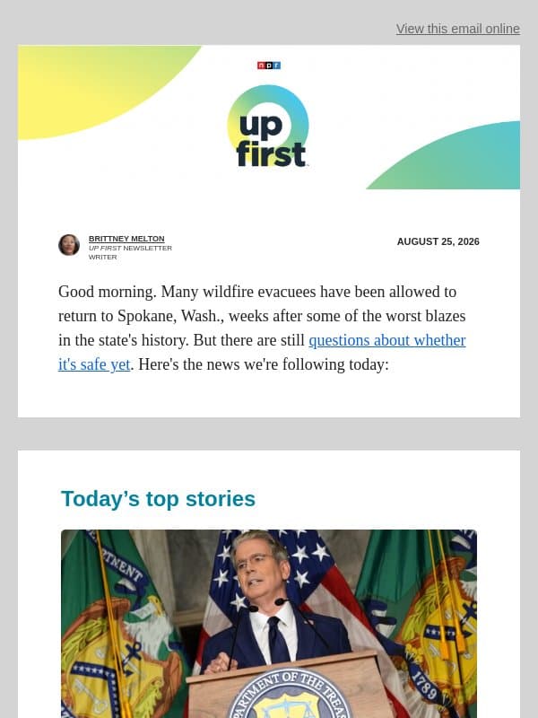 Trump urges world leaders to join his economic war against Iran. And, SCOTUS gives Trump temporary mail-in voting win email from NPR