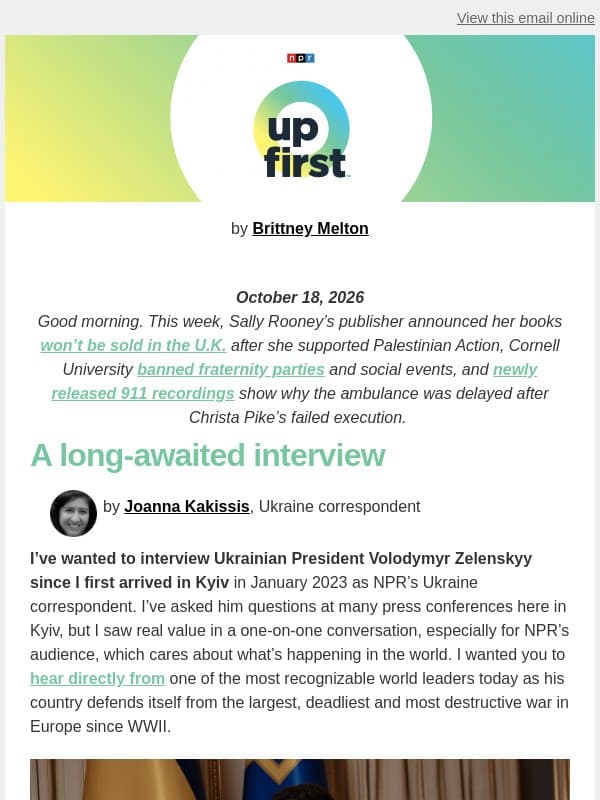 Inside NPR's sit-down interview in Kyiv with Ukraine's Volodymyr Zelenskyy email from NPR
