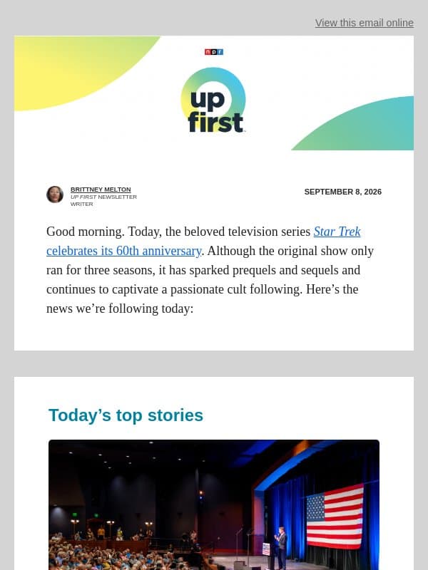 Republicans to host unusual midterm convention. And, Canada's retaliatory tariffs take effect email from NPR