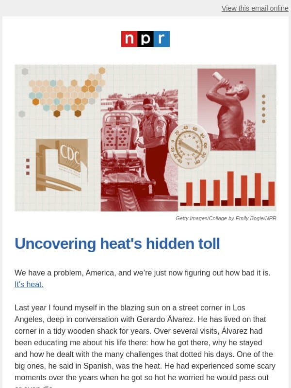 Heat kills 5 times more people than official stats show, NPR investigation finds email from NPR