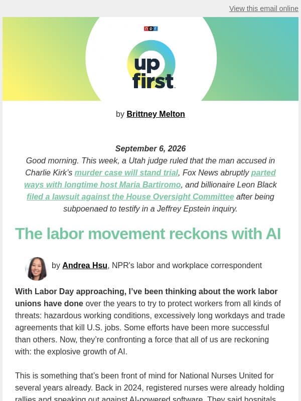 How the labor force is faring in the age of AI email from NPR