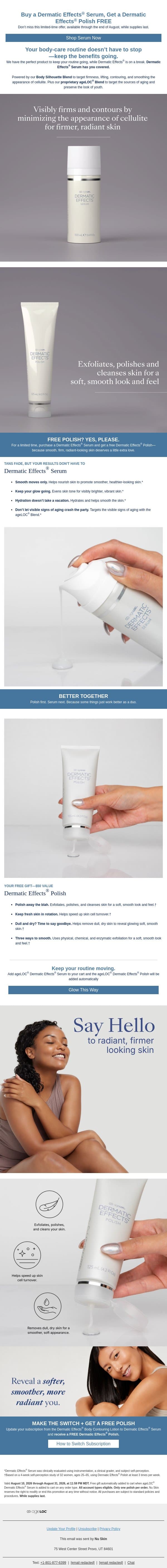 Get a FREE Dermatic Effects® Polish with your Dermatic Effects® Serum email from Nu Skin screenshot