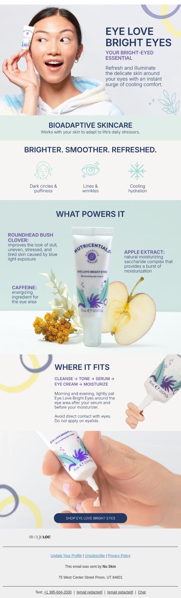 Bright Eyes Start Here email from Nu Skin screenshot