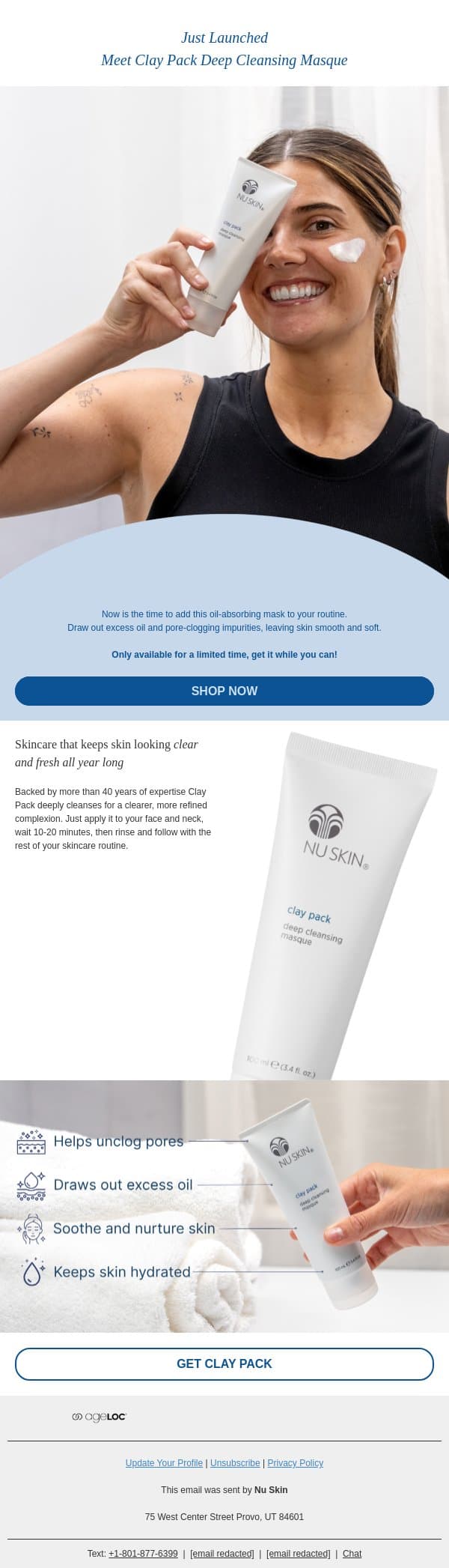 Now Available email from Nu Skin screenshot