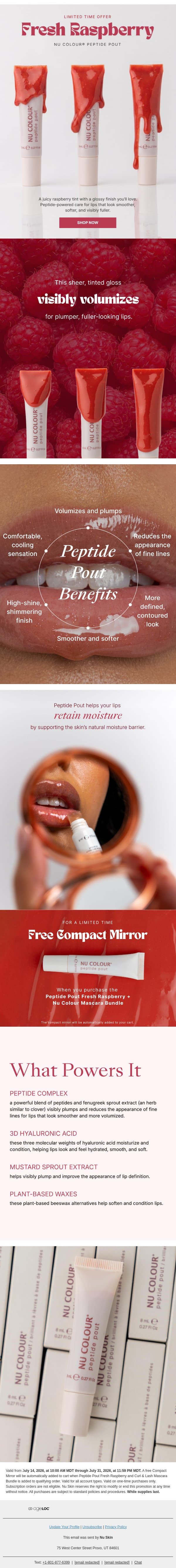 Your Lips Deserve Fresh Raspberry 💋 email from Nu Skin screenshot