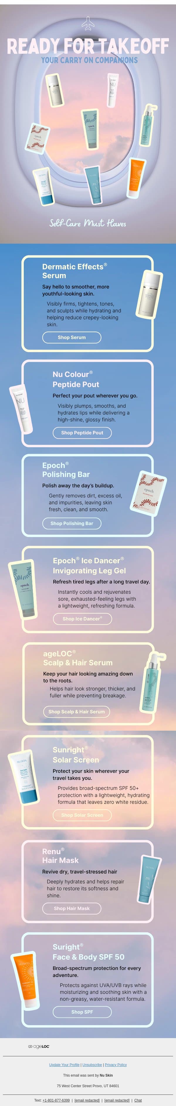 Your Carry-On Just Got an Upgrade ✈️ email from Nu Skin screenshot