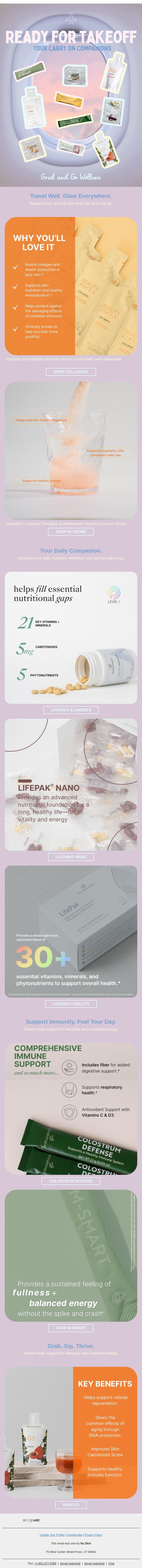 Ready for Takeoff? Pack Your Wellness ✈️ email from Nu Skin screenshot