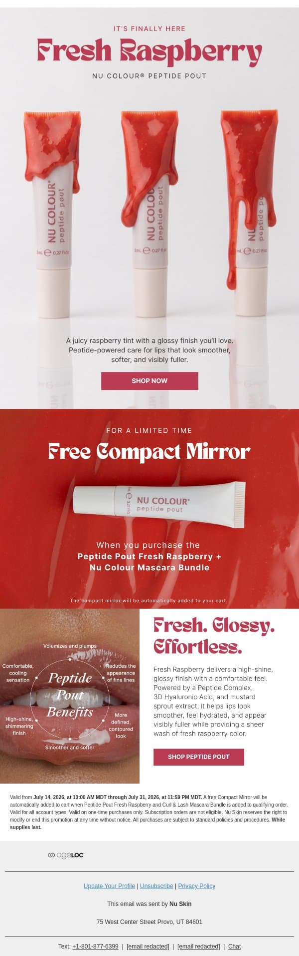 The Wait Is Over—Fresh Raspberry Has Arrived 💋 email from Nu Skin screenshot