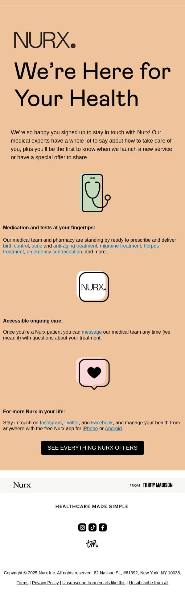 👋 Nurx here email from Nurx screenshot