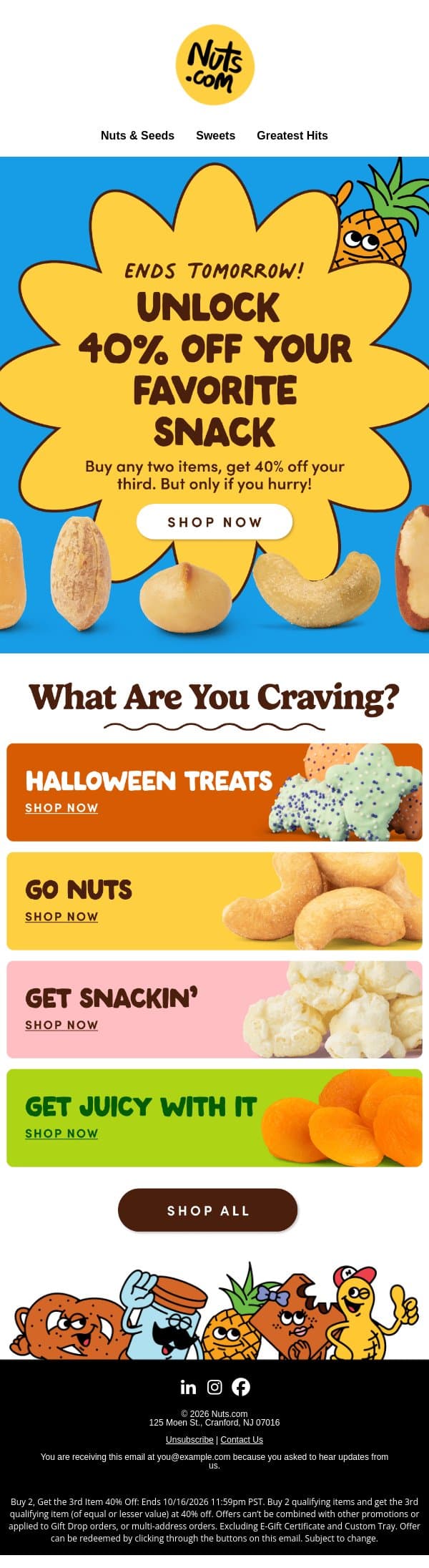 You still have time to save 40% email from Nuts.com screenshot
