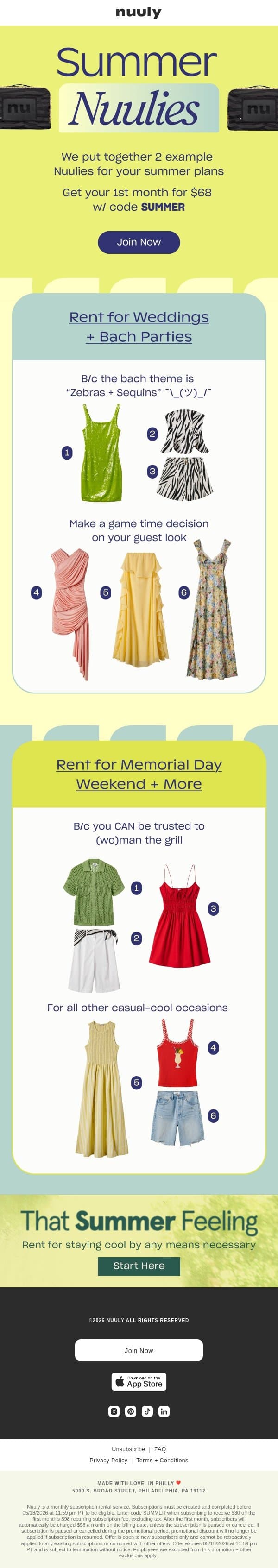 $30 OFF + PRACTICALLY PRE-FILLED NUULIES email from Nuuly screenshot