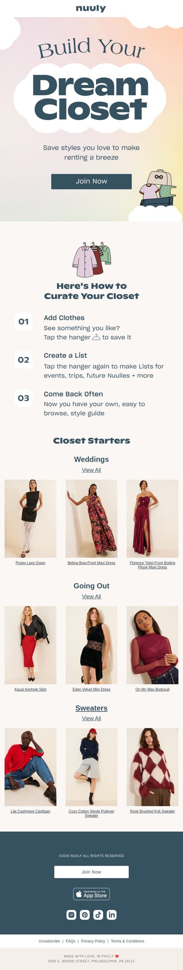 BOOKMARK STYLES YOU LOVE email from Nuuly screenshot