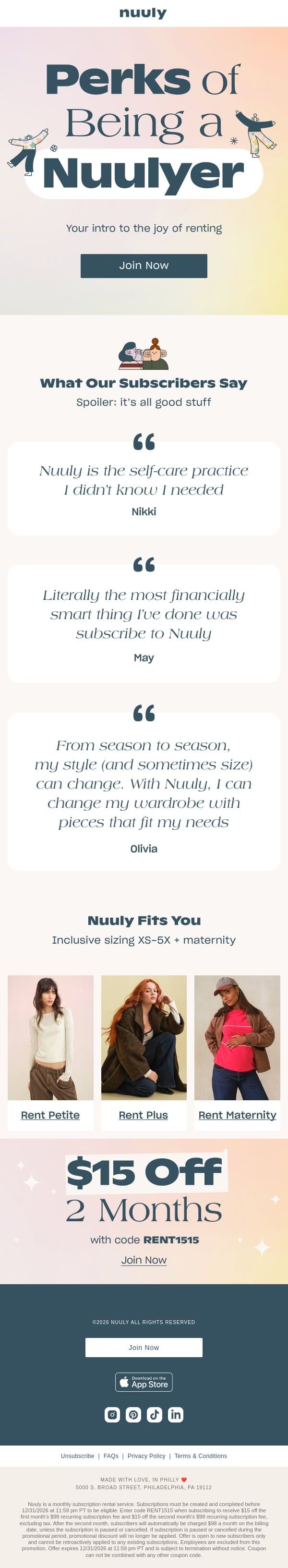 NUULYERS ❤️ NUULYING email from Nuuly screenshot