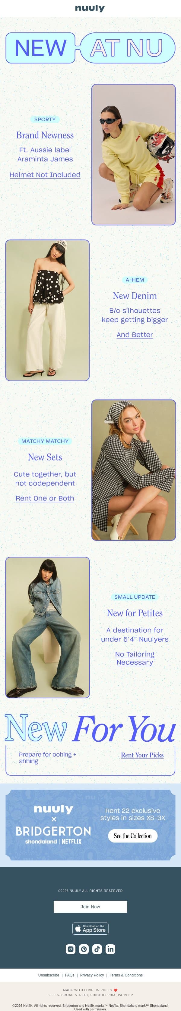 NEWNESS FOR SPRING email from Nuuly screenshot