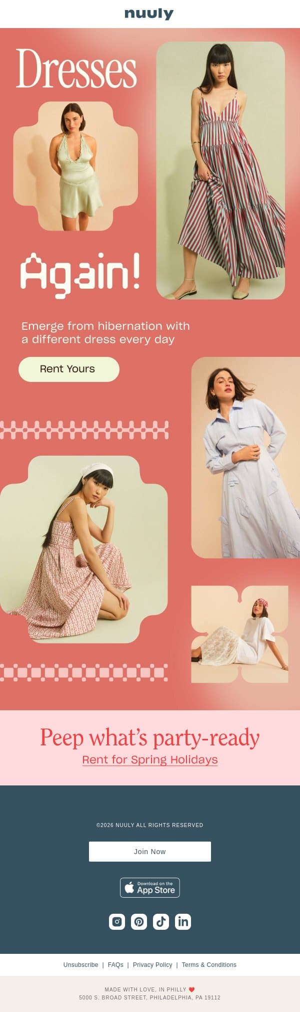 SPRING DRESSES 4 U email from Nuuly screenshot