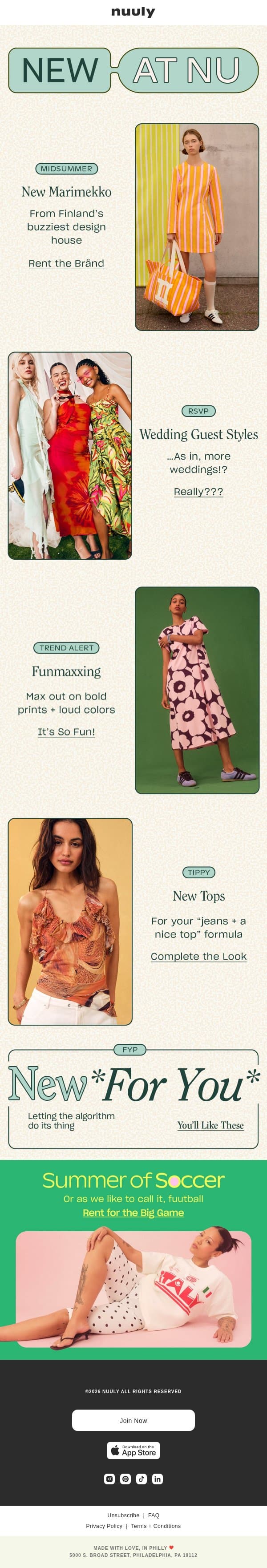 NEWNESS LOADING FT. MARIMEKKO email from Nuuly screenshot