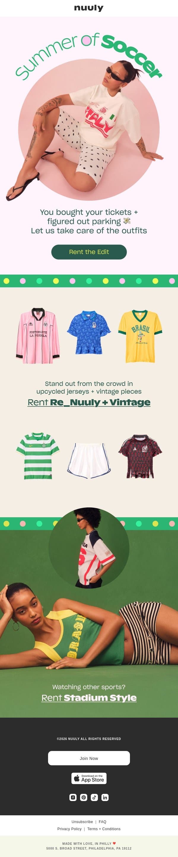 SOCCER FEVER SWEEPS NUULY email from Nuuly screenshot