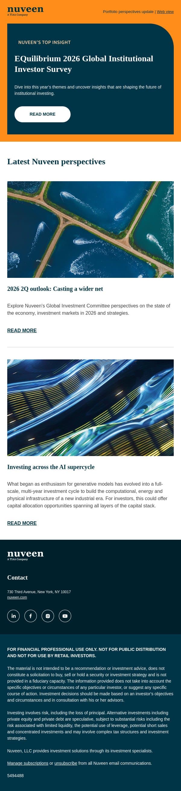 Your portfolio perspectives email from Nuveen screenshot