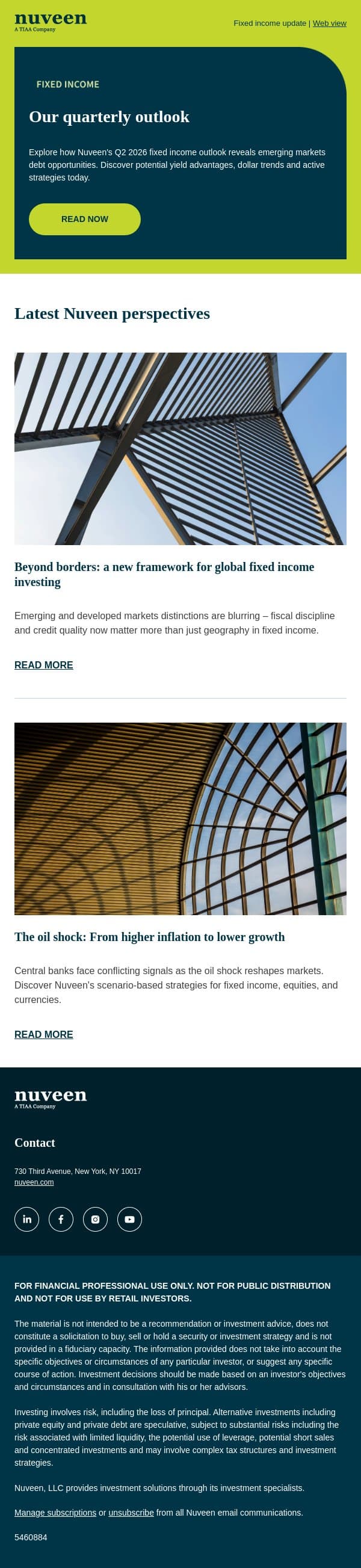 Your fixed income insights email from Nuveen screenshot