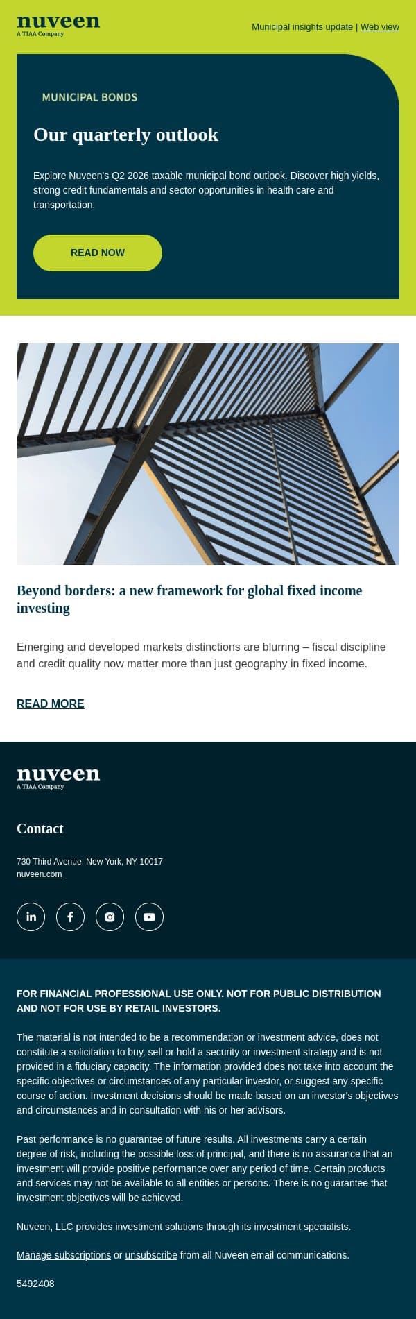 Your municipal insights email from Nuveen screenshot