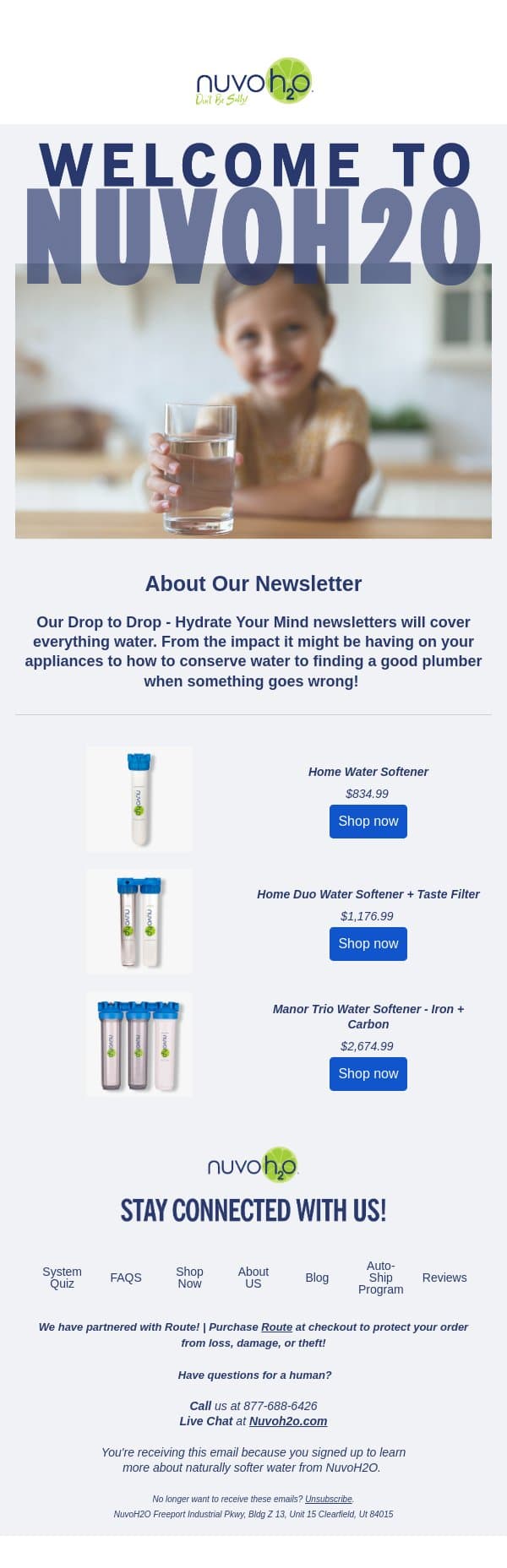 🤝Welcome To NuvoH2O ! email from NuvoH2O screenshot