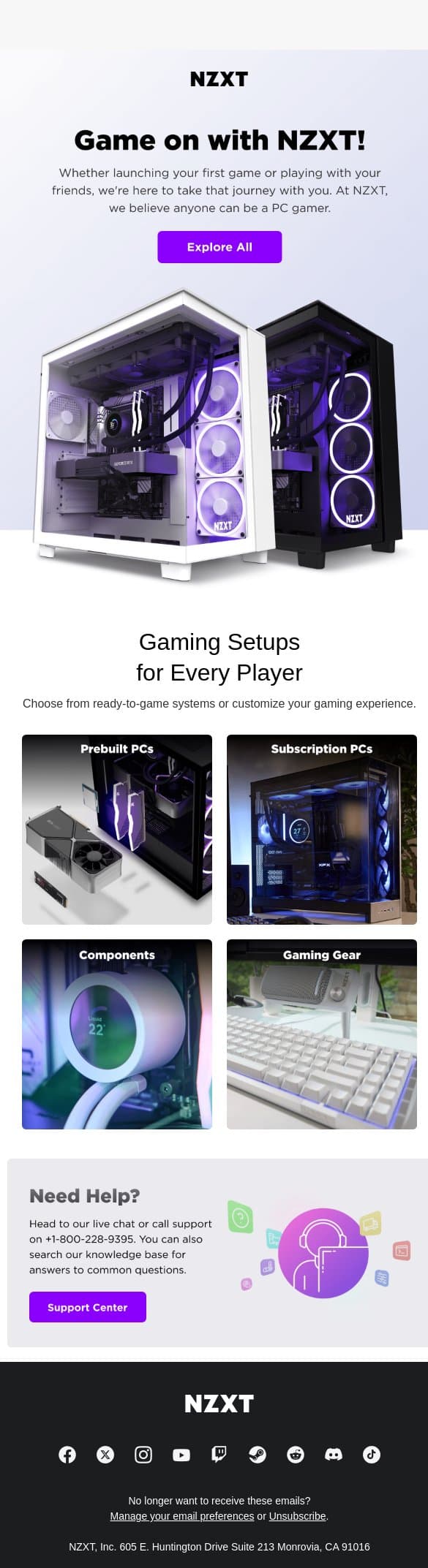 Get Ready to Game with NZXT! email from NZXT screenshot