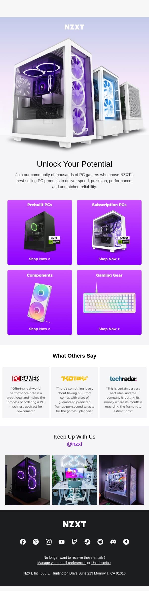 Everyone's Invited email from NZXT screenshot