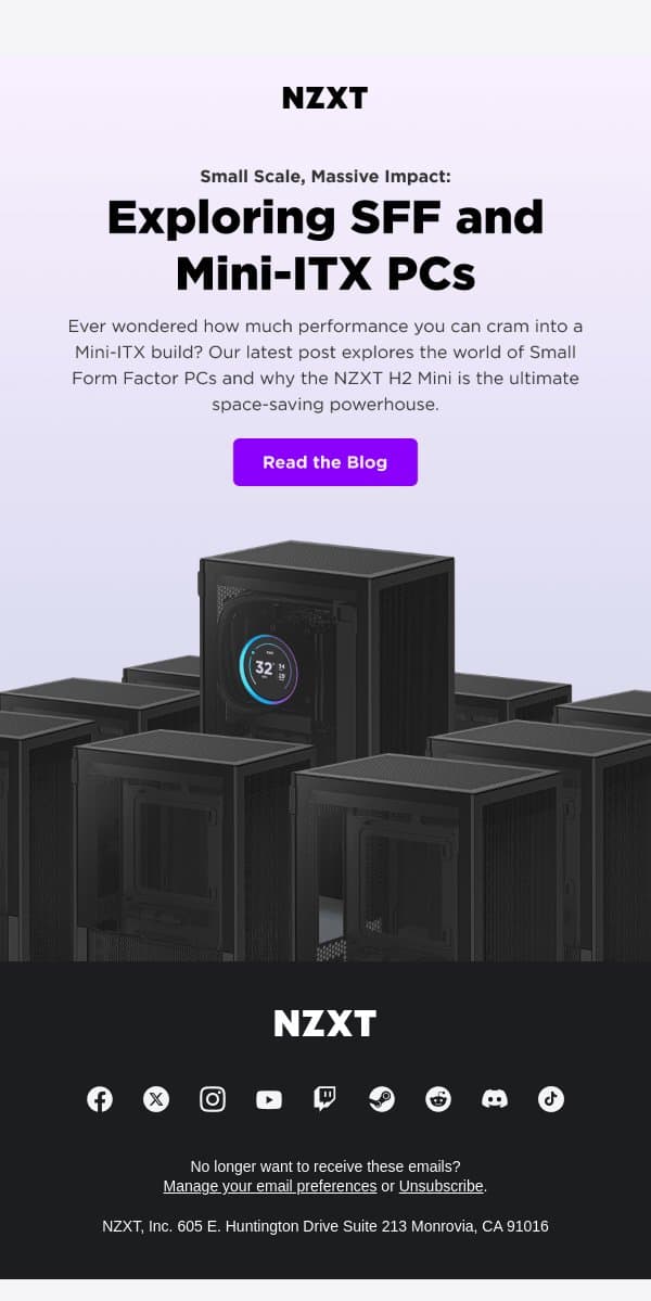 Tiny PC, Massive Power ⚡ email from NZXT screenshot