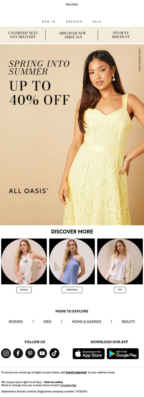 Styles That Feel Like Summer☀️ email from Oasis screenshot