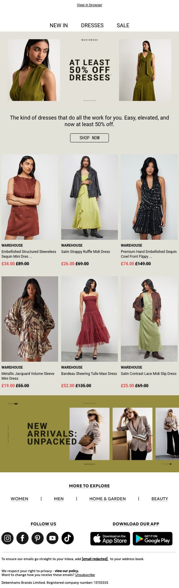 Your New Favourite Dress? Found. email from Oasis screenshot