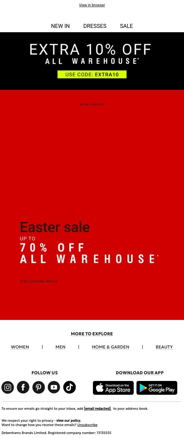 These offers won’t hang around email from Oasis screenshot