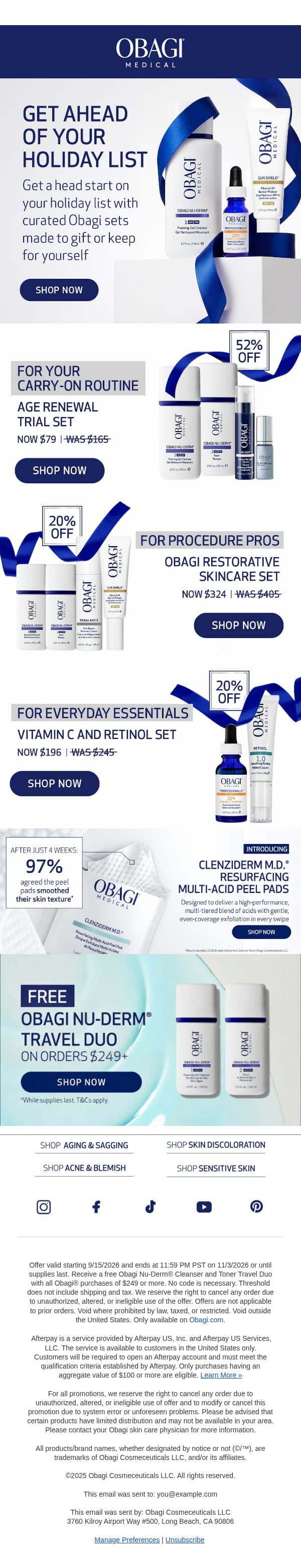 The Secret to Being Everyone’s Favorite Gift-Giver email from Obagi screenshot