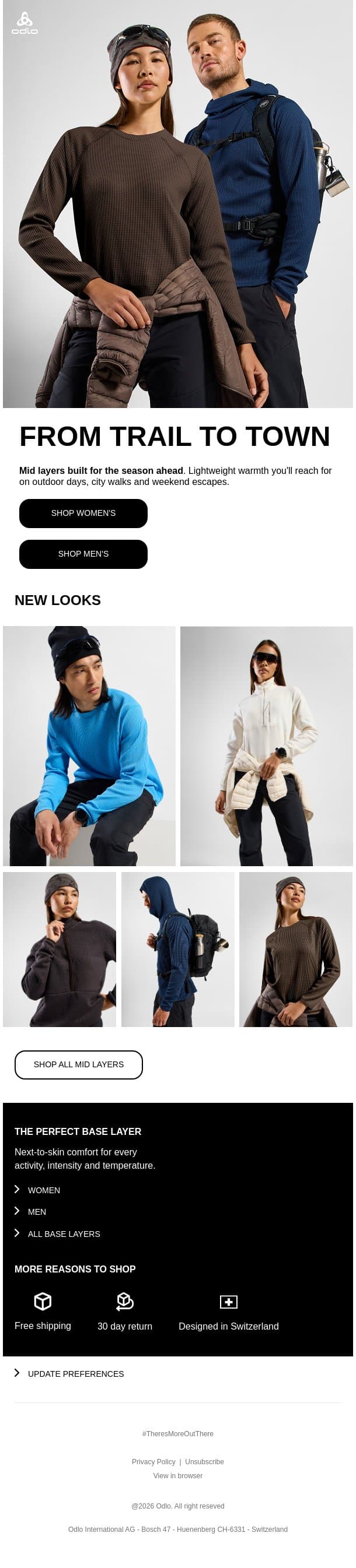 Mid layers for every plan email from Odlo screenshot