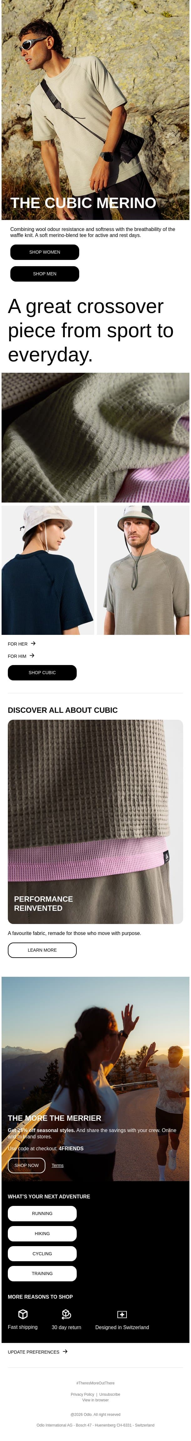 Discover: Cubic Merino email from Odlo screenshot