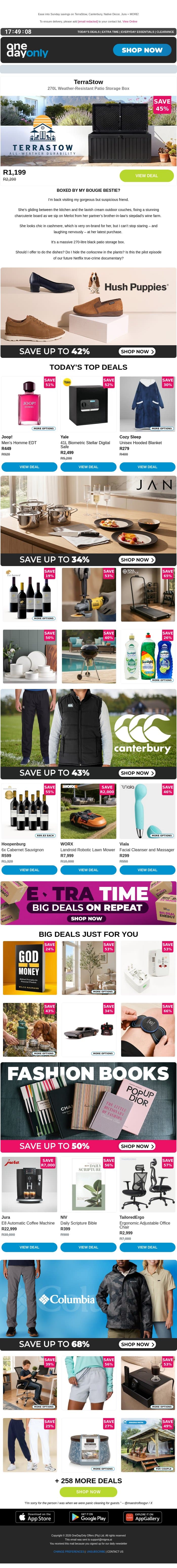 Holy smokes, up to 84% OFF?! 🤩 email from Odo screenshot