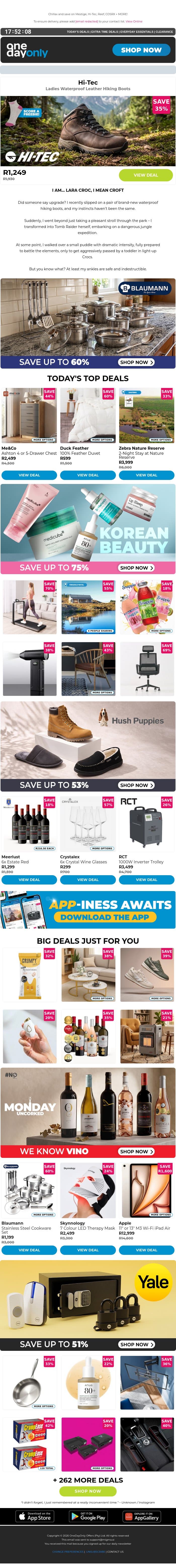 Day off? Here’s up to 81% OFF! 😎 email from Odo screenshot