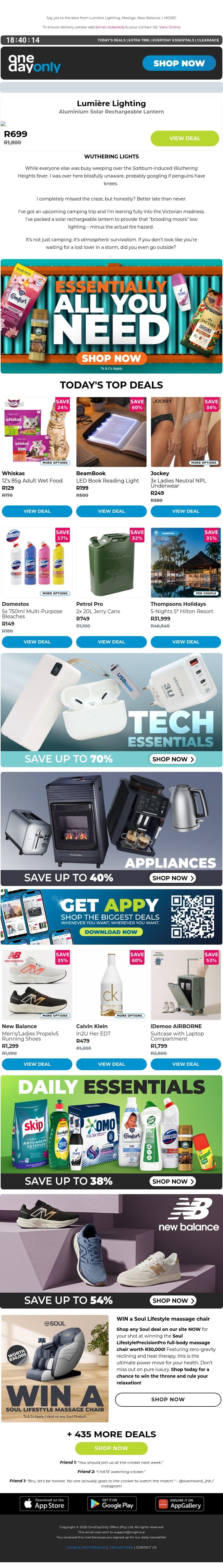 Up to 78% OFF your essentials list 📝 email from Odo screenshot